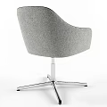 Modern Gray Fabric Office Chair With Armrest And Metal Swivel Base