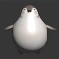 Cute Chubby Penguin Doll With Closed Eyes And Smooth Surface On Dark Background