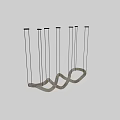 Modern White Wave Design Chandelier With Black Metal Hanging Rods For Interior Decor