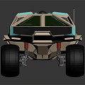 Modern Military Vehicle With Geometric Exterior Green Windshield And Off Road Tires