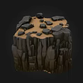 Rustic Stone and Wood Crafted Structure with Natural Textured Surfaces 3d model