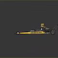 Yellow And Black Dragster Racing Car With MOTUL Logo And Front Wing Accessory