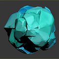 Turquoise Blue Geometric Crystal Sculpture With Angular Facets And Glossy Surface