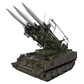 Military Camouflage Tank With Multiple Missile Launchers Tracked Chassis And Weapon System