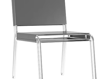 Modern Single Chair With Gray Backrest And Transparent Metal Frame Design 3d model