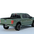 Green Ford F-150 Four Door Pickup Truck with Modern Exterior Design and Black Wheels