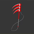 Modern Artistic Chandelier With Red Claw Shaped Structure And Gray Cable Accents Design