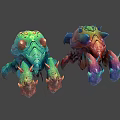 Colorful Fantasy Creature Character Designs With Vibrant Spiked Exteriors And Mythical Features