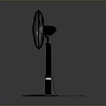 Modern Black And White Pedestal Fan With Three Blades Stable Base And Safety Grill
