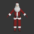 Old Man Dressed as Santa Claus With Red Outfit White Beard and Red Hat