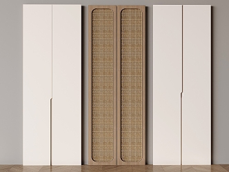 Cream Style Wardrobe Door Panel 3d model