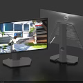 Dell Monitors With Dual Screen Display Showing Outdoor Scene And Modern Stand Design