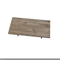 Rustic Wooden Dining Table Featuring Natural Wood Grain And Unique Support Structure 3d model