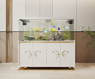 Modern Fish Tank Glass Fish Tank Aquarium Display Cabinet Side Cabinet 3d model