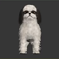 White And Black Layered Paper Dog Doll With Crafted Details And Decorative Look