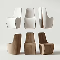 Modern Single Chairs In White And Brown Colors For Interior Decor