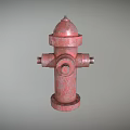 Red Rustic Fire Hydrant As Essential Urban Roadside Emergency Safety Facility