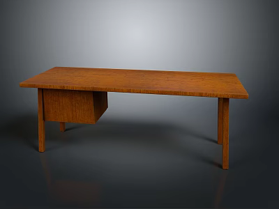 Simple Wooden Dining Table With Drawer Storage In Modern Home Interior Design 3d model