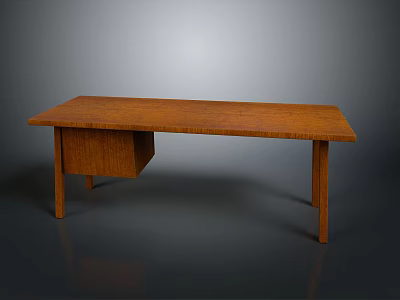 Simple Wooden Dining Table With Drawer Storage In Modern Home Interior Design 3d model