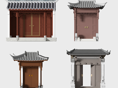 new chinese style gate courtyard gate model