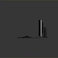 Modern Desktop Computer Setup with Monitor Keyboard Mouse and Screen Displaying Abstract Blue Design