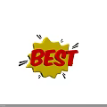 BEST Word In Red 3D Letters On Yellow Explosion Shape Background With Black Lines Decoration