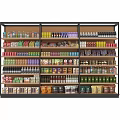 Commercial Shelves for Retail Store with Various Beverages and Snacks