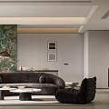 Modern Minimalist Open Plan Living And Dining Interior With Elegant Integrated Kitchen Design