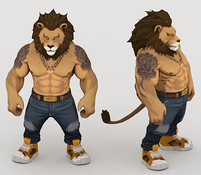 Anime Lion Characters 3d model Anime Lion Characters 3d model