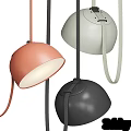 Modern Stylish Pendant Lights With Dome Shape Pink And Gray Hanging Design Fixtures