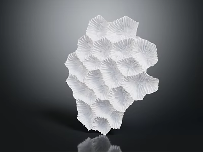 White Starfish Shaped Decorative Object on Dark Background With Reflection 3d model