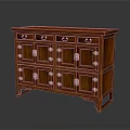 Traditional Wooden Entryway Cabinet Sideboard With Drawers Doors And Brass Handles