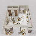 Modern Minimalist Clothing Store Interior With Mannequins Hanging Clothes Decorative Plants And Sleek Flooring