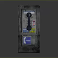 Vintage Public Payphone Communication Device With Metal Case Handset Keypad And Stickers
