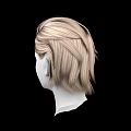 Human Head Model With Blonde Wavy Hair And Hairstyle Design