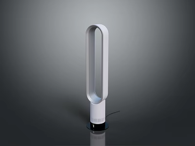 Modern White Bladeless Fan With Vertical Sleek Design And Stable Base 3d model