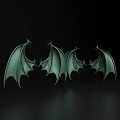 Elegant Green Wing Shaped Decorative Ornament Two Piece Set for Home Decor