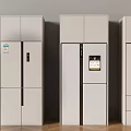 Modern White Smart Refrigerators With Digital Display And Multi Door Design For Kitchen