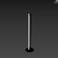 Two Modern Slim Floor Lamps with LED Light Creating Ambient Glow Against Dark Wall