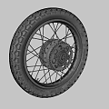 Classic Vintage Motorcycle Wheel Design With Detailed Spokes And Rubber Tire
