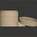 Traditional Natural Bamboo Steamers Stacked and Open for Daily Kitchen Cooking Use