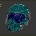 Turquoise Stylish Helmet With Blue Visor And Metallic Earmuffs Design