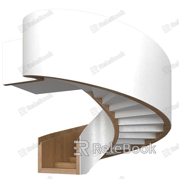 solid wood revolving staircase model