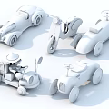 Colorful Toy Vehicle Collection With Green Bicycle And Various Styled Mini Cars For Kids