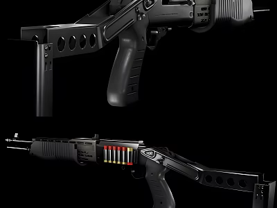 Modern Black Assault Rifle With Magazine Grip Barrel And Tactical Design 3d model