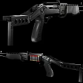 Modern Black Assault Rifle With Magazine Grip Barrel And Tactical Design