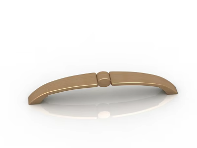 Curved Brass Cabinet Handle For Furniture With Smooth Surface And Modern Design 3d model