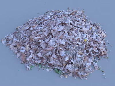 Pile of Dry Fallen Leaves With Brown Green And Yellow Autumn Foliage 3d model