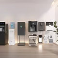 Smart Machines In Modern Interior Featuring Various Water Dispensers Coffee Makers And Small Appliances