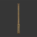 Classical Architectural Column with Intricate Carvings Ornate Base and Capital